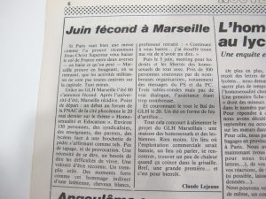 Débats GLH Marseille article Gai Pied n°16-17 été 1980