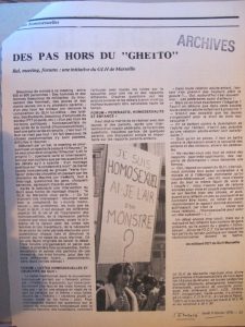 Articles parus dans l’Etincelle (OCT) GLH de Marseille 1978