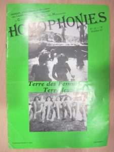 Homophonies n°12 octobre 1981 : couverture sur les lesbiennes