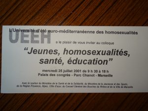 UEEH 2001 : Programme (extraits)