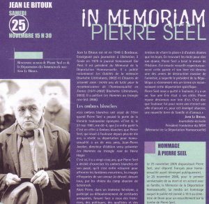 Débat sur Pierre Seel à Toulouse 25 novembre 2006